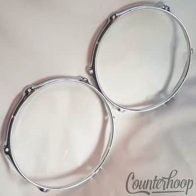 *Pearl 2x 12" Tom Drum Rims/Hoops 6-Hole Batter/Resonant Triple Flange Set Lot* image 1