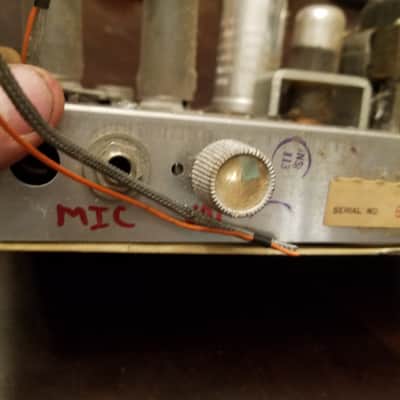 Silvertone Sears mono Tube Amplifier 6V6 project chassis Fisher AlNiCo Speaker 1959 Silver image 11