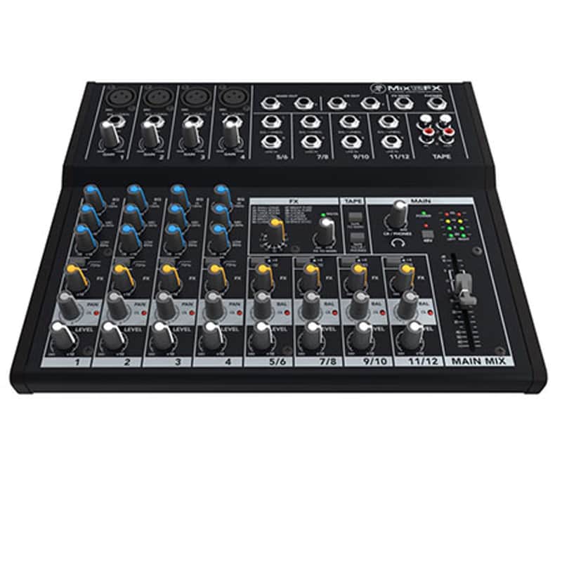 Mackie Mix12FX 12-Channel Compact Mixer with Effects, Bundle with TAPH100 Headphones and 2x XLR Cable image 1
