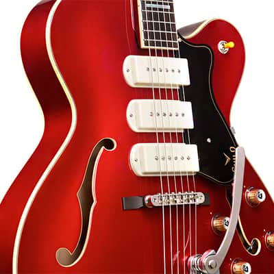 Guild X-350 Stratford Hollow Body Electric Guitar - Scarlet Red image 4