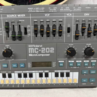 Roland MC-202 mc202 MicroComposer micro composer Monophonic Analog Synthesizer / Sequencer Module with Filter CV mod + power supply mod - with Boss Power Supply 1983 image 5