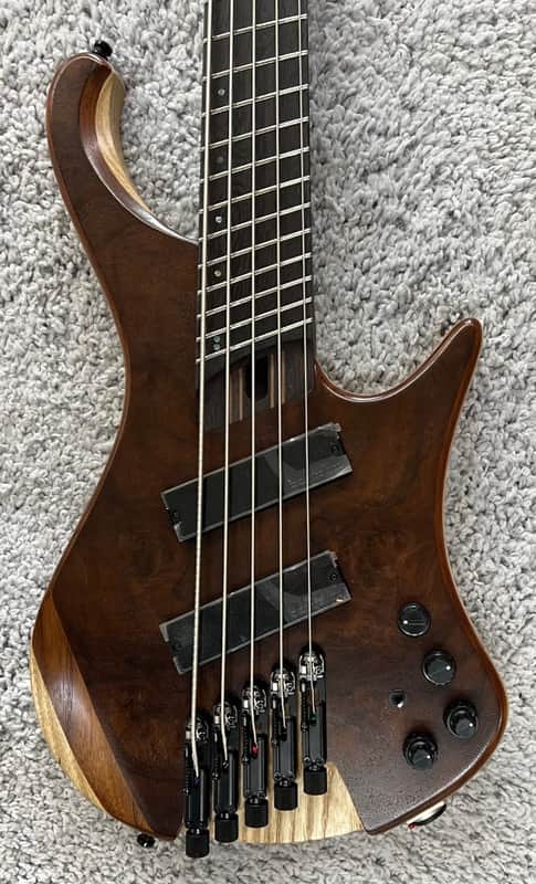 Mint Ibanez EHB1265MSNML Multi Scale Headless 5-String Bass - Natural Mocha image 1