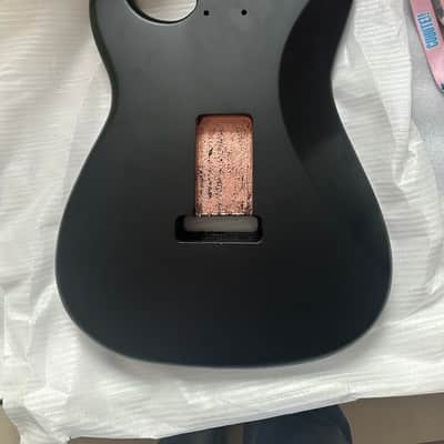 Matte Black Alder Wood Guitar Strat Style Body image 6