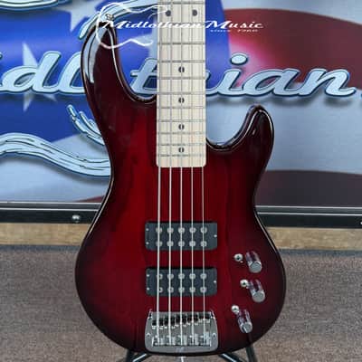 G&L Tribute L-2500 - 5-String Active Bass Guitar - Red Burst Finish image 10