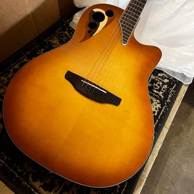 Mint Ovation Celebrity Deluxe E-Acoustic Guitar CDX40-PB - Vintage Peach Burst Satin image 1