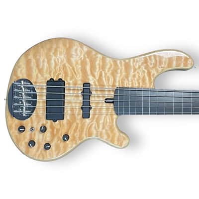 Skyline 55-02 Deluxe FRETLESS, Quilt w/ Lined Ebony *On order, ETA June 2026 image 1