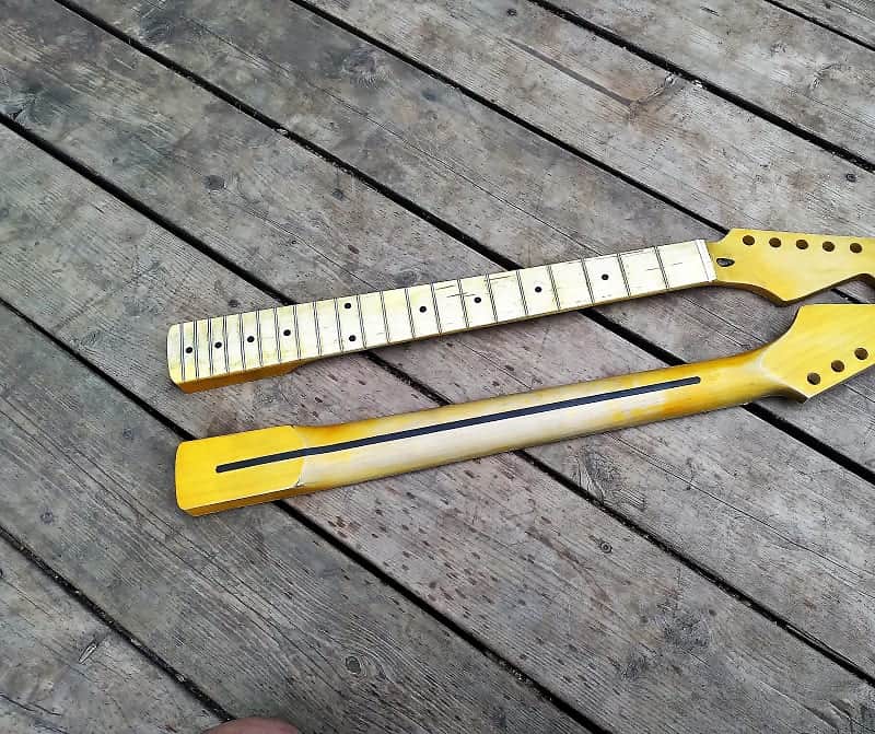 21 Fret Relic Maple Guitar neck nitro vintage tint Strat style guitar neck dowel insert image 1