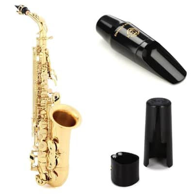 Tromana AS300 Student Alto Saxophone with Selmer Paris S402C1 S80 Series Mouthpiece  Ligature  and Cap - Clear Lacquer image 2