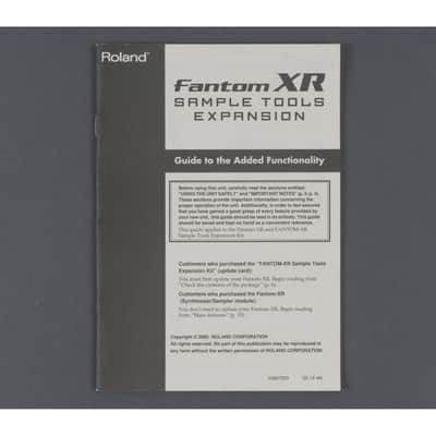 Roland Fantom XR (Sample Tools Expansion) Guide [USED]