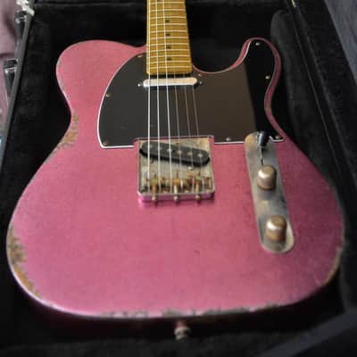 American Fender Telecaster Custom Heavy Relic Pink Gold Sparkle Colorshift! image 15