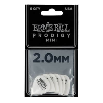 Ernie Ball P09203 Mini Prodigy Picks - 6pk - White 2.0mm image 2
