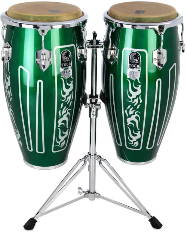 Toca Percussion Elite Pro Quinto/Conga Set - Eldorado Green image 1