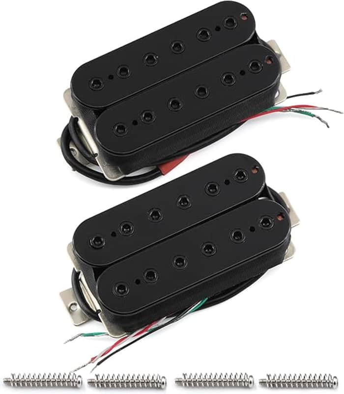 Neck+Bridge Pickup Set Ceramic Double Coil Humbucker Pickups for Electric Guitar Pickup Replacement-Black image 1