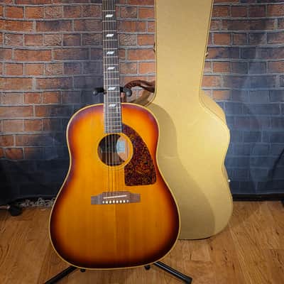 Vintage 1968 Epiphone FT-79 Texan Sunburst w/Original Adjustable Bridge - Over-sprayed Top Only, Changed Bridge & Neck Set image 1