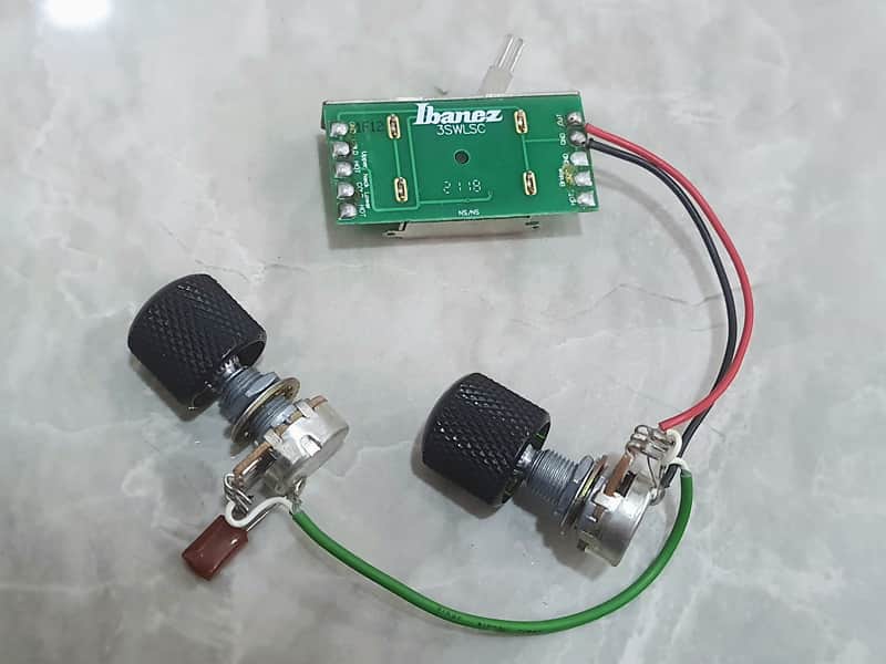 Genuine Ibanez 5 Way Switch 3SWLSC Wiring Harness for H-H Pickups w/ Black Knobs image 1