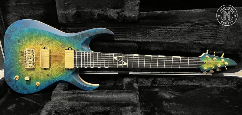 Skervesen Nebelung 7 2023 Poplar Burl Green / Blue Burst | Reverb