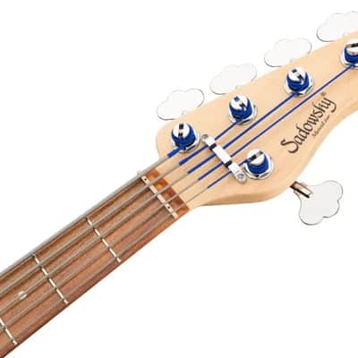 Sadowsky MetroLine 21-Fret Vintage J/J Bass-Red Alder Body-5 String-Solid Dark Lake Placid Blue Metallic High Polish image 7
