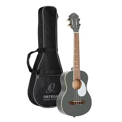 New Old Stock Open Box W/Gig Bag, Humidifier, Wall Hanger, Mic Stand Clamp & Stand Ortega Gaucho Series Ukulele RGA 2020s - Platinum Gray image 2