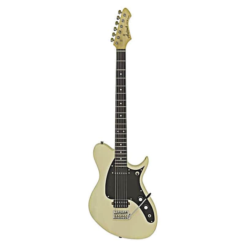Aria Elect Baritone Gtr-See Through Vintage White image 1
