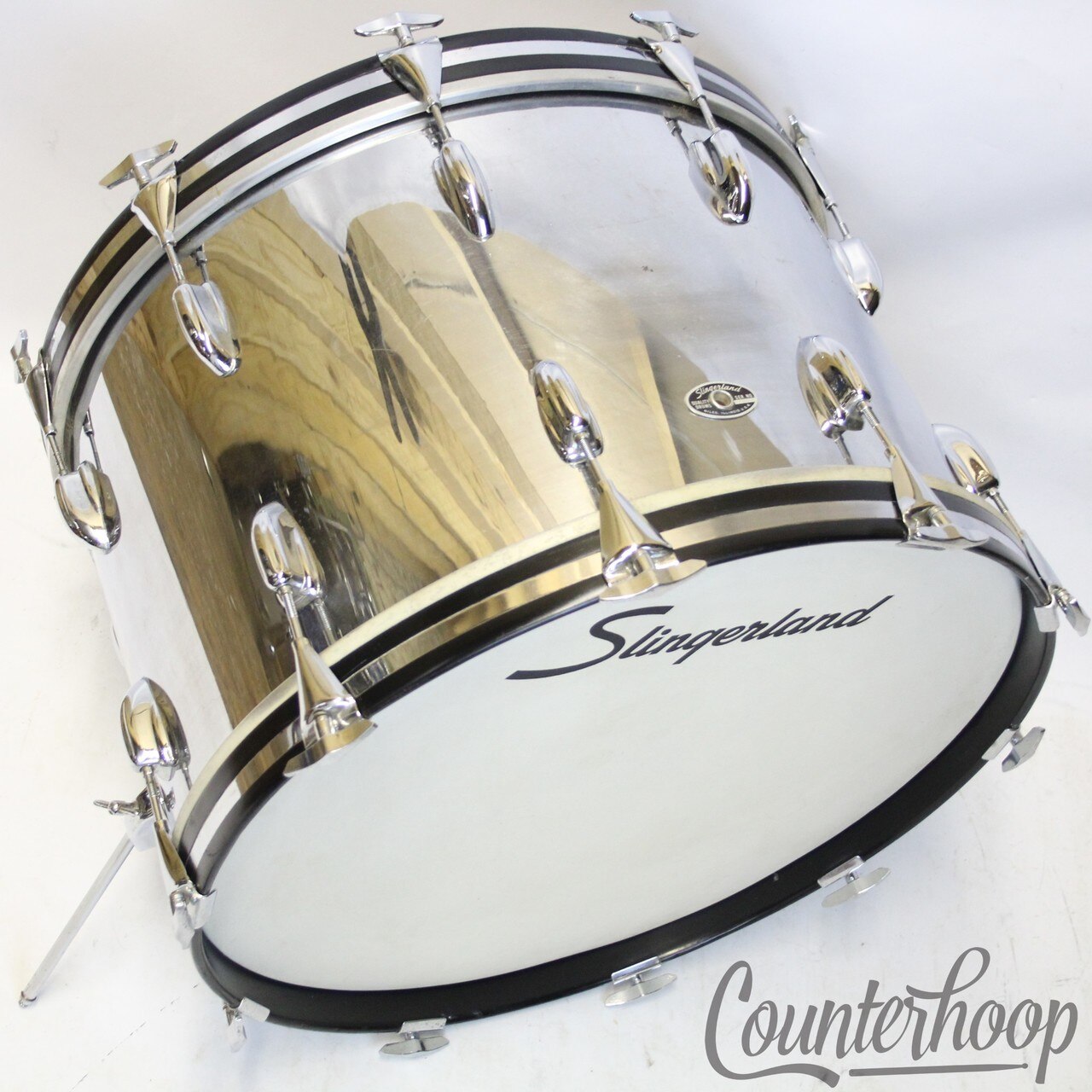 Slingerland 22x14"Virgin Bass Drum 3Ply Chrome Over Wood Vintage 70s Duet Outfit — main photograph