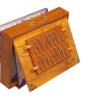 2 Octave Shruti Box Handmade Teak Wood Drone Instrument 440Hz With Gig Bag image 13