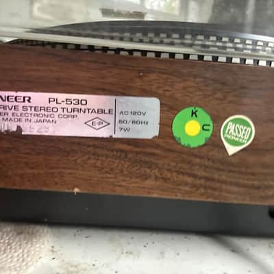 Pioneer PL-530 Direct Drive Full Automatic Stereo Turntable 1976 - 1978 - Wood with Silver Panel image 13