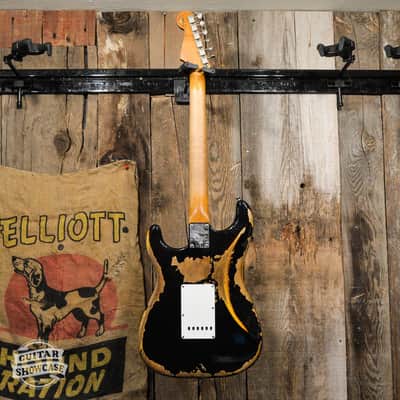Fender Custom Shop '61 Reissue Stratocaster Relic - Heavy Relic Aged Black Over 3-Color Sunburst image 6