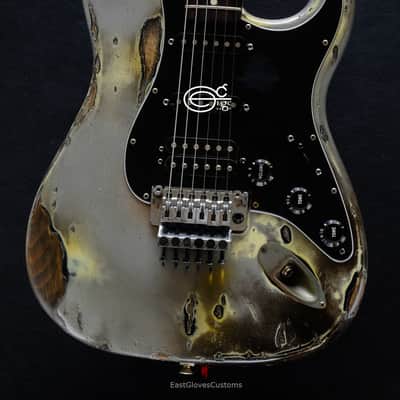 Fender Stratocaster Deluxe Series HSS Terminator Metallic Silver Floyd Rose Heavy Relic image 3