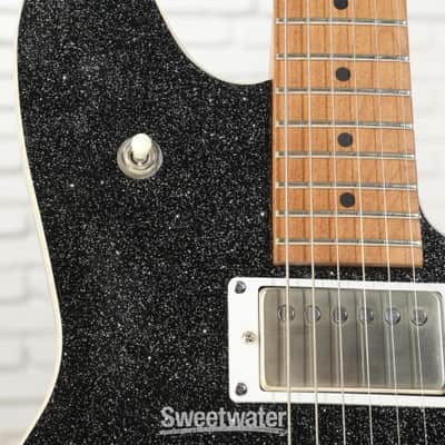 Reverend Kingbolt Air HH Electric Guitar - Black Sparkle with Maple Fingerboard (KingAirHHBSd2) image 4
