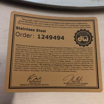 DW Collector’s Series 14x6.5 Stainless Steel Snare Drum Shell and Grommet ONLY, Workshop image 9