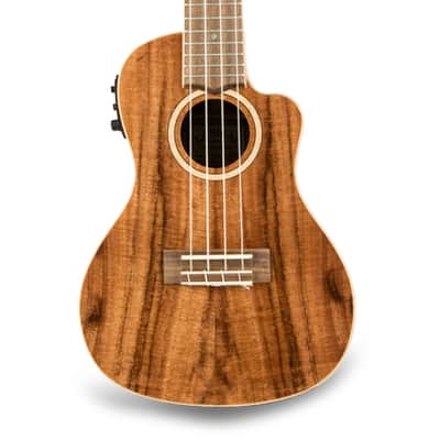 Lanikai Solid Top Acacia Acoustic Electric Cutaway Concert Ukulele +FREE Case | Authorized Dealer image 4