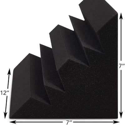 Corner Bass Traps (4 Pack) 12 x 7 x 7 inches Sound Dampening Acoustic Studio Foam image 2