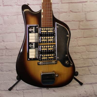 Vintage 1960's Teisco SS-4L Zimgar - 4 Gold Foil Ry Cooder Pickups /  Clean ! image 2