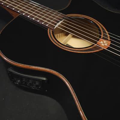 Lag Tramontane T118ABCE-BLK Acoustic Electric Guitar w/ Gig Bag image 12
