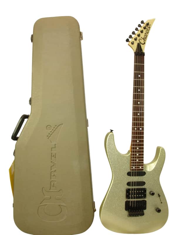 1990 Charvel Fusion Custom Electric Guitar, Rosewood Fingerboard, Gold Sparkle w/ Case image 1