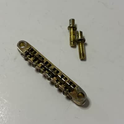 Series 10 Vintage 90s Les Paul copy Saddle ABR-1 Style W wire natural gold aged image 4
