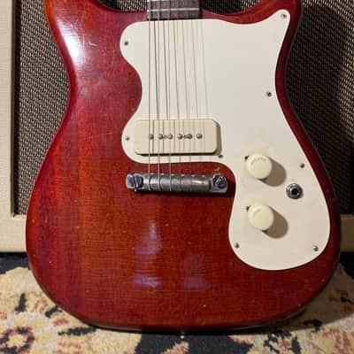 Epiphone Olympic Vintage Mahogany Under 6 lbs! Lollar P90–Les Paul Junior Jr Killer! 1965 - Cherry image 1