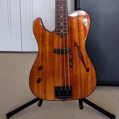 Lefty Warmoth Custom-T Telecaster Bass with Koa Top and Rosewood Neck image 11