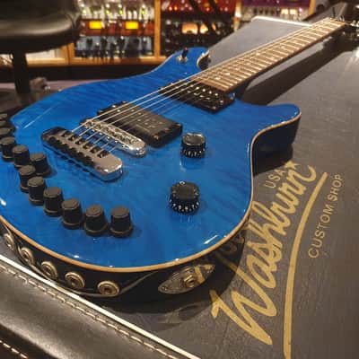 Crazy RARE Washburn USA Custom Shop AAA Quilt 10 Top Artist Guitar! 7 pickups & inputs! PRS style! image 9