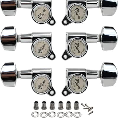 18:1 Guitar Locking Tuners 3x3 Lock String Machine Heads Guitar Tuning Pegs Replacement For Classic or Acoustic or Elecric Guitars-Chrome(3R+3L) image 1
