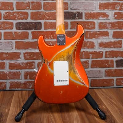 Fender Custom Shop SR25 61 Stratocaster Super Heavy Relic Candy Tangerine over 3-Color Sunburst w Boos Leather Custom Pickguard 2025 w/OHSC image 7