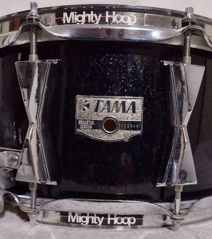 TAMA GranStar Custom Snare Drum 80's Black Nickel Sparkle Wrap PLAYER'S CONDITION image 1