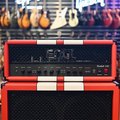 Engl E635-E412XXLB-40th Fireball 100 40th Anniversary 2-Channel 100-Watt Guitar Amp Halfstack from 2023 in Red image 4