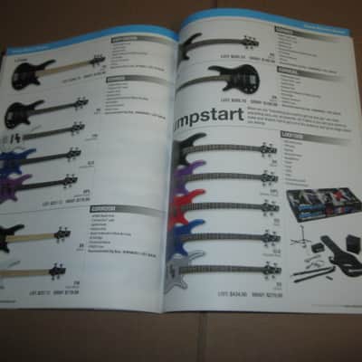 very lightly handed, near A+ genuine Ibanez 2013 Full Line Catalog (114 total pages) + a one page Amendments sheet (states "For Authorized Dealers Only") Color Pictures and B & W Text, Thin Quality Paper, Semi-Gloss Sheen, CATALOG - L: 11" x W: 8 & 1/4" image 16