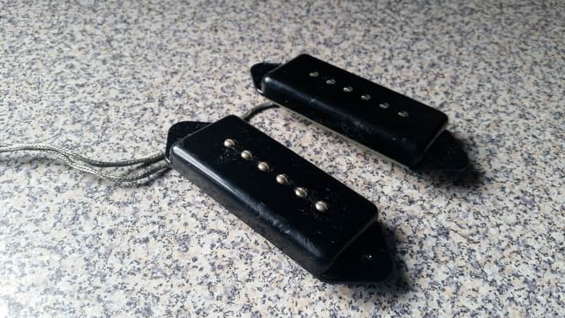GFS Alnico Vintage Wound Dogear Black P90 Pickups Set image 1