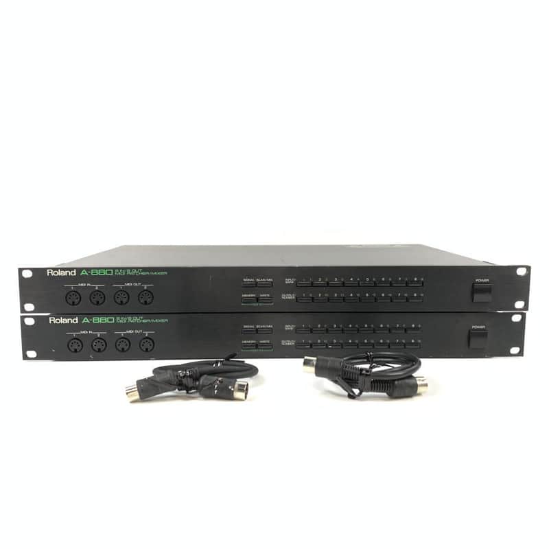 Roland A-880  8-In/8-Out MIDI Patcher / Mixer lot of 2 TGHM image 1