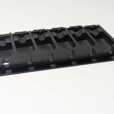 ABM 6 String Solid Brass Bass Bridge BLACK Steel Lock-Down Saddle Assembly Unused image 10