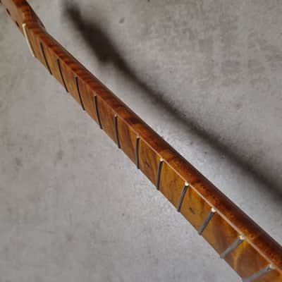 Flame Roasted Maple Tele Neck fits fender Telecaster body 21 frets 50s Gloss image 3