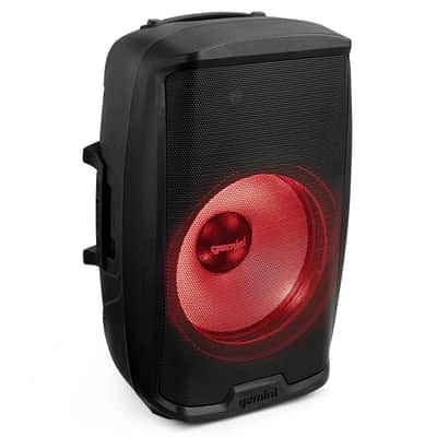 Gemini AS-2115BT-LT-PK 15 2000 Watt 2-Way Full-Range PA Active Bluetooth Loudspeaker with LED Party Lighting, Microphone and Stand image 12