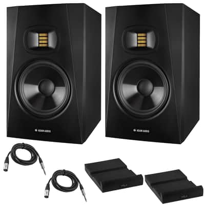 Adam Audio 2x Professional T-Series T7V 7" 70W 2-Way Active Nearfield Monitor Bundle with 2x TRS 1/4" Male to 1/4" Male Cable, 2x Isolation Pad image 1